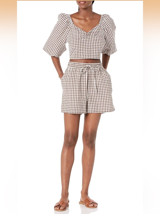 The Drop Other - The Drop Brown & White Gingham Set